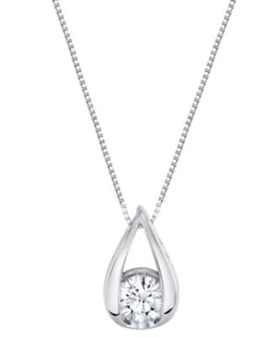 Macy's Sirena Lab Grown Diamond Pear Shape Pendant Necklace 1 2 Ct. T.w. In 14k White Or Yellow Gold In White Gold