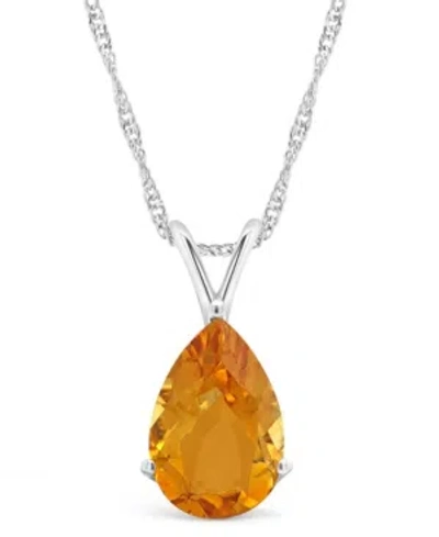 Macy's Sky Blue Topaz (3-3/8 Ct. T.w.) Pendant Necklace In Sterling Silver. Also Available In Citrine And R