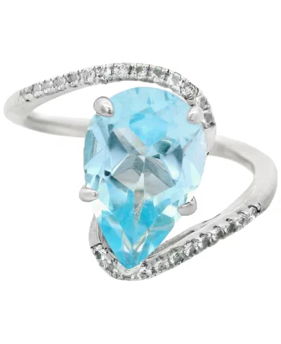 Macy's Sky Blue Topaz (3.45 Ct. T.w.) & White Topaz (0.15 Ct. T.w.) Ring In Sterling Silver (also Available In Metallic