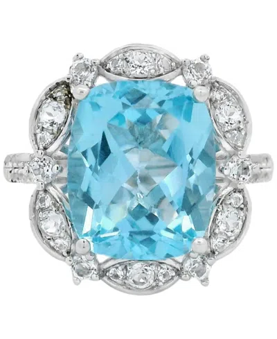 Macy's Sky Blue Topaz (6.35 Ct. T.w.) & White Topaz (0.70 Ct. T.w.) Ring In Sterling Silver