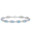 Macy's Sky Blue Topaz And White Topaz Bracelet (7 Ct. T.w And 5/8 Ct. T.w) In Sterling Silver In Sky Blue Topaz