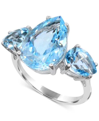 Macy's Sky Blue Topaz Multi-pear Shape Statement Ring (9-1/2 Ct. T.w.) In Sterling Silver