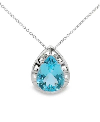 Macy's Sky Blue Topaz Pendant Necklace (8.3 Ct. T.w.) In Sterling Silver
