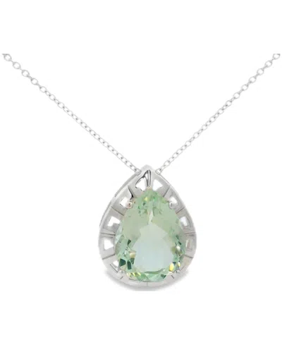 Macy's Sky Blue Topaz Pendant Necklace (8.3 Ct. T.w.) In Sterling Silver In Green