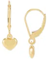 Macy's Small Heart Drop Earrings In 14k Yellow Gold In Gold