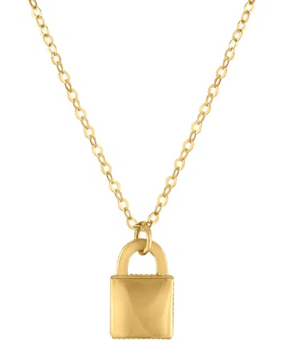 Macy's Small Padlock Pendant Necklace In 10k Yellow Gold
