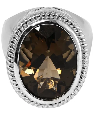Macy's Smoky Quartz (10 Ct. T.w.) Ring In Sterling Silver In Black
