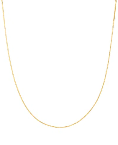 Macy's Solid Box Chain Necklace In 14k Yellow Gold In Transparent