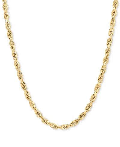 Macy's Solid Glitter Rope Chain 24" Necklace (4-1/2mm) In 10k Gold In Yellow Gold
