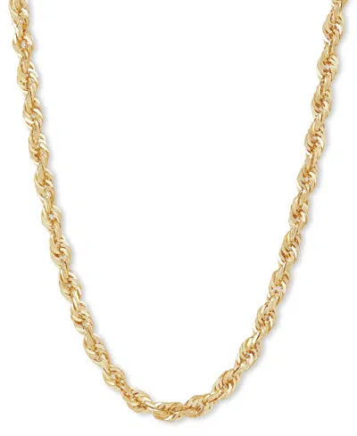 Macy's Solid Glitter Rope Chain 24" Necklace In 14k Gold In Yellow Gold