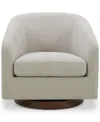Macy's Solvie Fabric Swivel Chair, Created For  In Dove