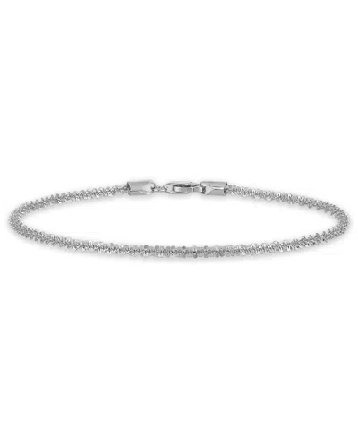 Macy's Sparkle Chain 7.5" Bracelet In 10k White Gold (2mm),  Exclusive