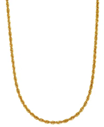 Macy's Sparkle Rope Link 24" Chain Necklace (3mm) In 14k Gold In Yellow Gold