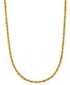 Macy's Sparkle Rope Link Chain Necklace 3mm Collection In 14k Gold In Yellow Gold