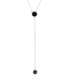 Macy's Spinel Bezel "y" Necklace (2 Ct. T.w.) In Sterling Silver In Black Spinel