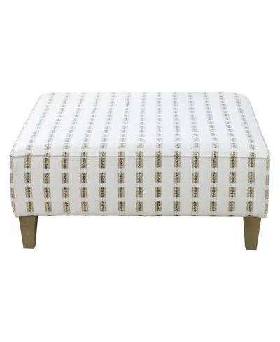 Macy's Stacia 38" Fabric Cocktail Ottoman Bench In White