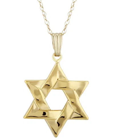 Macy's Star Of David Pendant Necklace In 14k Yellow Gold