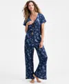Macy's State Of Day Women's 2-piece Short-sleeve Top And Pants Pajama Set,  Exclusive In Multi