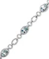 Macy's Sterling Silver Bracelet, Aquamarine (5 Ct. T.w.) And Diamond Accent In Silver