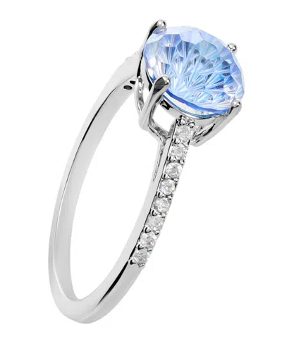 Macy's Sterling Silver Starlight Cubic Zirconia Ring In Blue