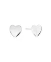 Macy's Sterling Silver-plated Heart Stud Earrings In Silver