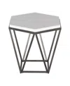 Macy's Steve Silver Corvus 24" Hexagonal Shape Marble Top End Table