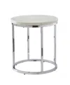 Macy's Steve Silver Echo 22" Round Marble And Chrome End Table