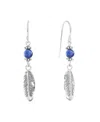 Macy's Stone Beaded Leaf Drop Earrings In Silver