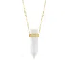 Macy's Stone Quartz Pointed Hexagon Pendant Necklace 14k Gold Plated Or Silver Plated