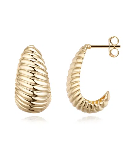 Macy's Stripe Design Dome Earrings In Gold