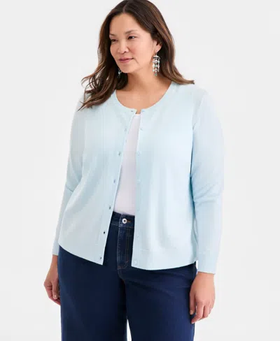 Macy's Style & Co Plus Size Button-front Long-sleeve Cardigan,  Exclusive