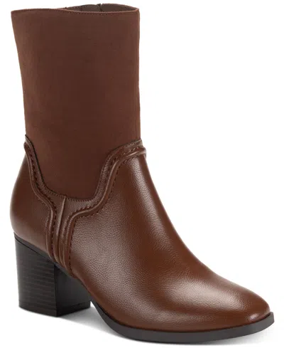 Macy's Women's Queenyy Mid Shaft Boots, Created For  In Cognac