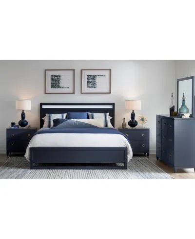 Macy's Summerland 3pc Bedroom Set (queen Panel Bed, Dresser, Nightstand) In Blue