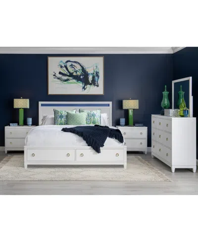Macy's Summerland 3pc Set (king Panel Storage Bed, Dresser, Nightstand) In White