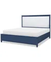 Macy's Summerland Upholstered California King Bed In Blue