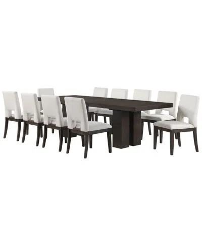Macy's Summit 11-piece Dining Set (table & 10 Side Chairs),  Exclusive In Black
