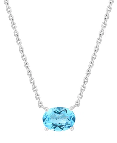 Macy's Swiss Blue Topaz (1-1/2 Ct. T.w.) Pendant Necklace In Sterling Silver