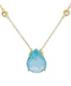 Macy's Swiss Blue Topaz (12 Ct. T.w.) & White Topaz (3/8 Ct. T.w.) Pendant Necklace In 10k Gold-plated Ster In Swiss Blue Topaz