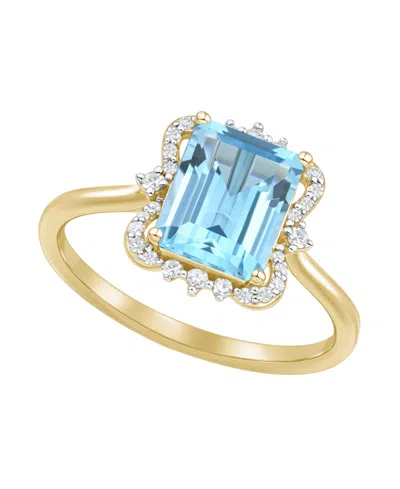 Macy's Swiss Blue Topaz (2-3/4 Ct. T.w.) And Diamond Ring In 14k Yellow Gold (also Available In Amethyst An