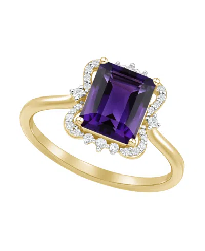 Macy's Swiss Blue Topaz (2-3/4 Ct. T.w.) And Diamond Ring In 14k Yellow Gold (also Available In Amethyst An