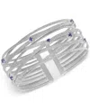 Macy's Swiss Blue Topaz Multi-row Cuff Bracelet (3/4 Ct. T.w.) In Sterling Silver (also In Amethyst & Garne In Amethyst
