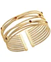 Macy's Swiss Blue Topaz Multi-row Cuff Bracelet (3/4 Ct. T.w.) In Sterling Silver (also In Amethyst & Garne In Garnet