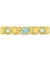 Macy's Swiss Blue Topaz Stack Ring (7/8 Ct. T.w.) In 14k Gold-plated Sterling Silver In Blue Topaz