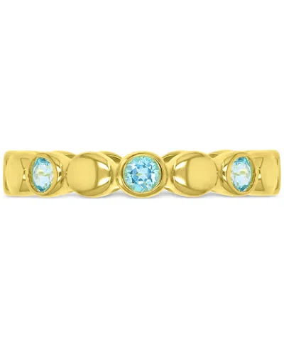 Macy's Swiss Blue Topaz Stack Ring (7/8 Ct. T.w.) In 14k Gold-plated Sterling Silver