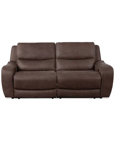 Macy's Tanico 3-pc. Modular Sofa With 2 Power Motion Chairs & 1 Console In Grey