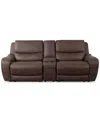 Macy's Tanico 3-pc. Modular Sofa With 2 Power Motion Chairs & 1 Console In Grey