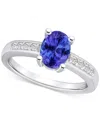 Macy's Tanzanite (1-1/4 Ct. T.w.) & Diamond (1/8 Ct. T.w.) Ring Set In 14k Gold In White Gold