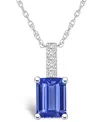 Macy's Tanzanite (1-1/8 Ct. T.w.) And Diamond Accent Pendant Necklace In White Gold