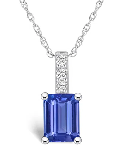 Macy's Tanzanite (1-1/8 Ct. T.w.) And Diamond Accent Pendant Necklace In White Gold