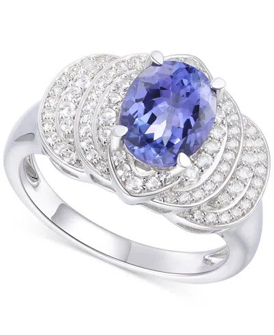 Macy's Tanzanite (1-3/4 Ct. T.w.) & Diamond (1/2 Ct. T.w.) Oval Ring In 14k White Gold In Emerald